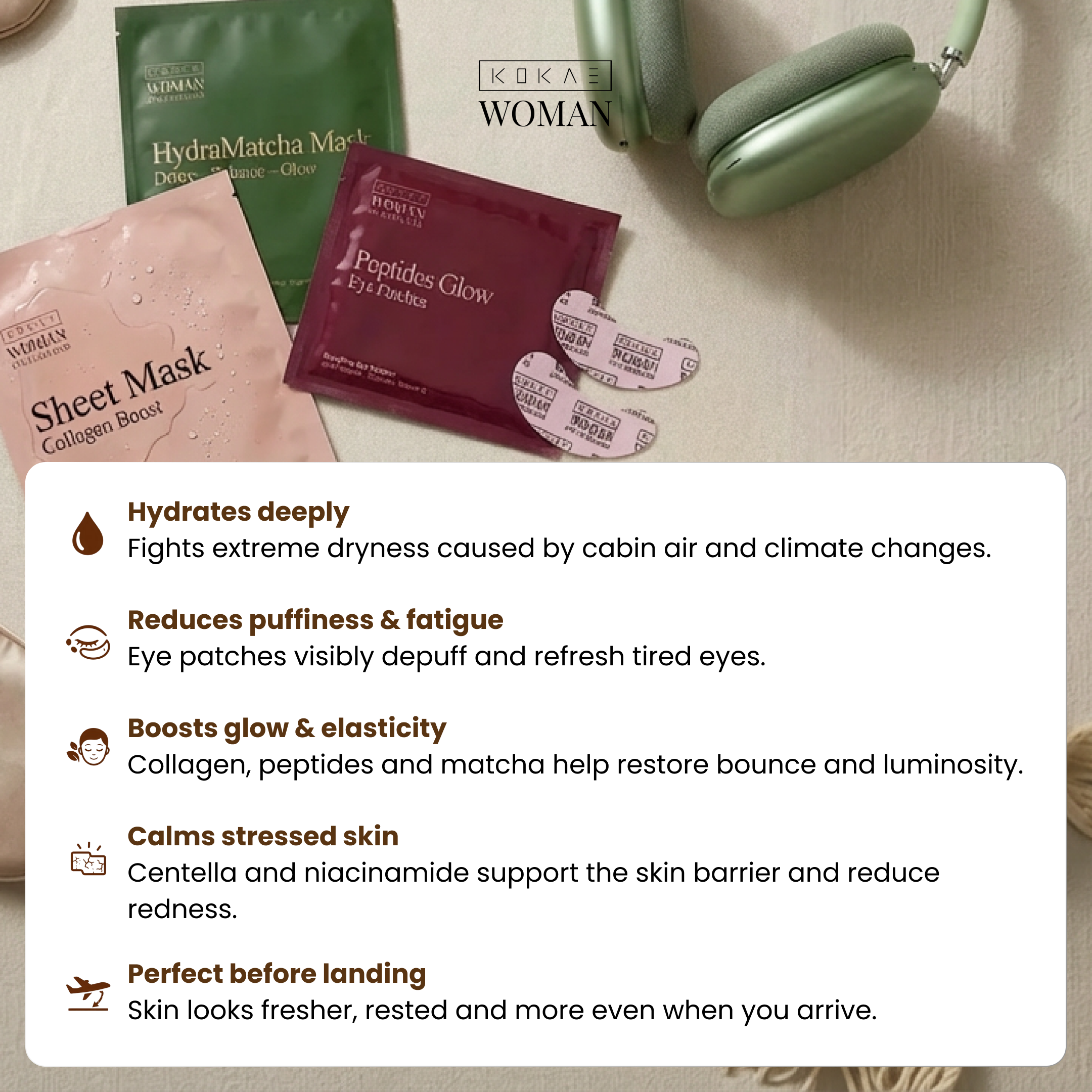 Anti Jet-Lag Travel Skin Set: Arrive looking rested, even after a long flight - Kokae by Lux