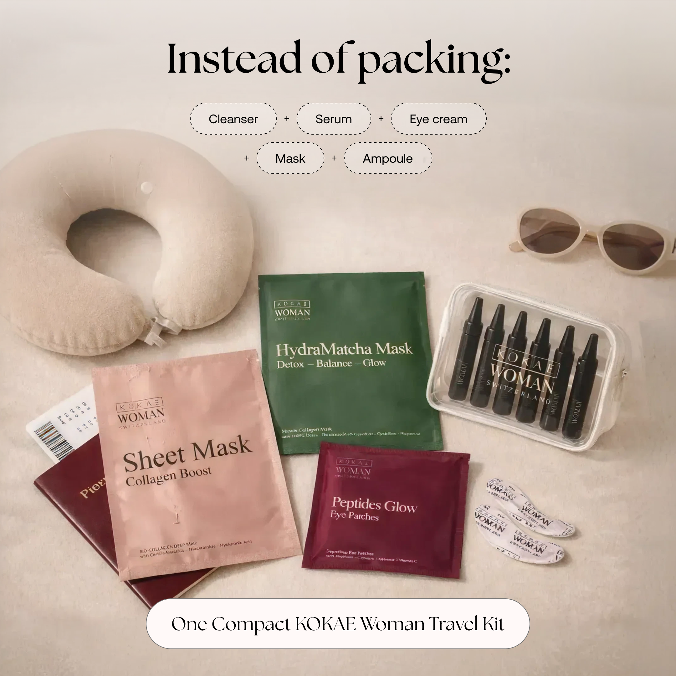 Anti Jet-Lag Travel Skin Set: Arrive looking rested, even after a long flight - Kokae by Lux